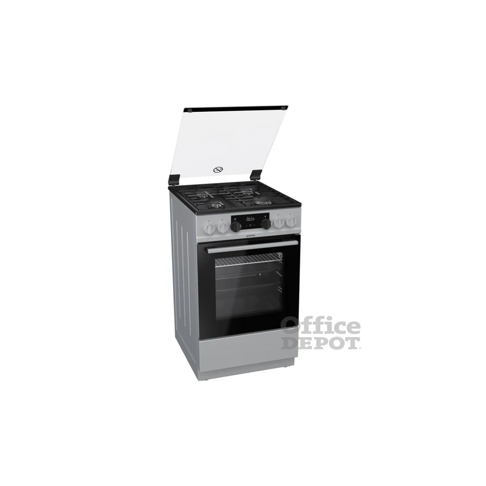 Gorenje K5341SH-B inox, szabadonálló, gáz, kombinált, főzőzóna: 4, sütő:70L, grill, tűzhely