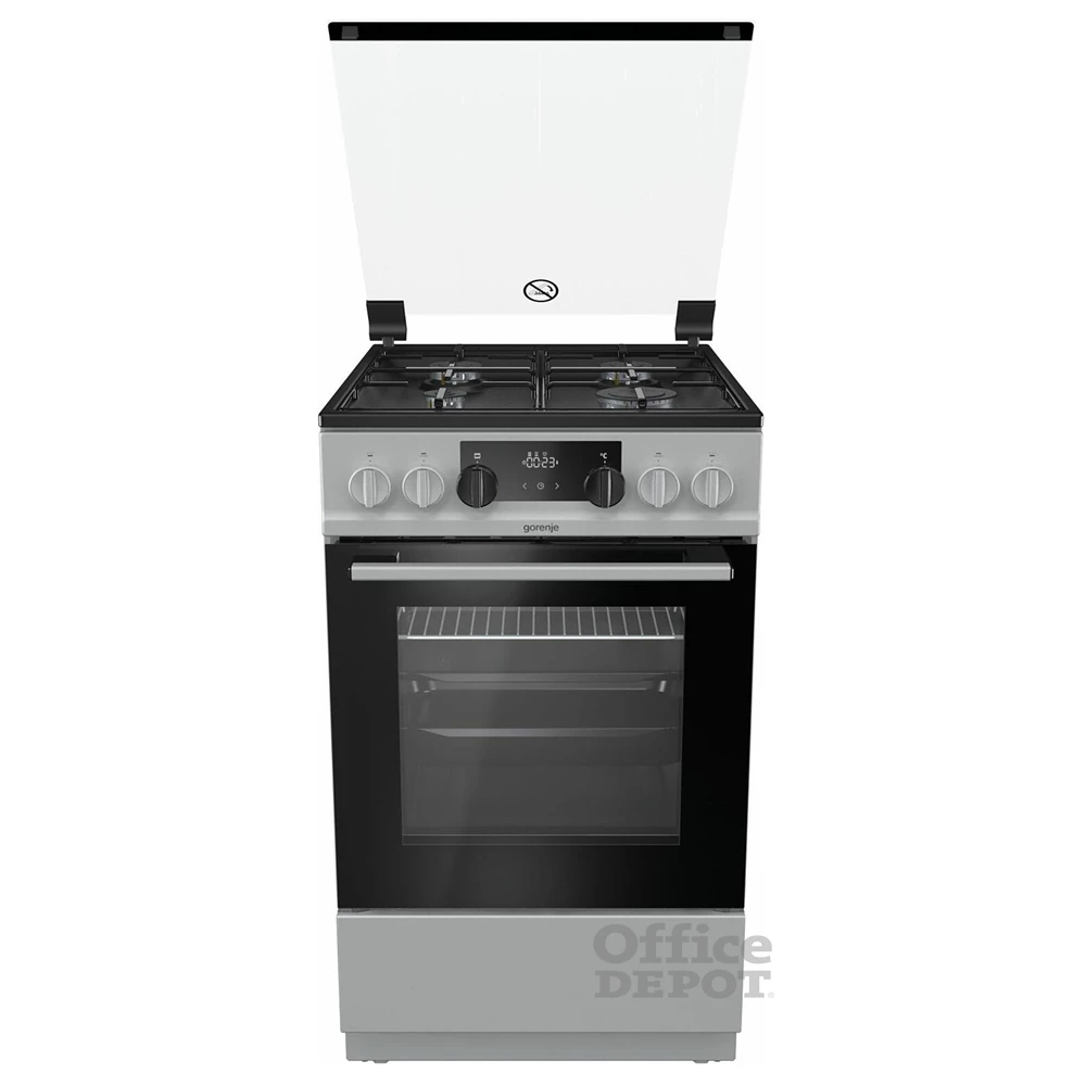Gorenje K 5341 SJ inox, szabadonálló, gáz, kombinált, főzőzóna: 4, sütő:62L, grill, tűzhely