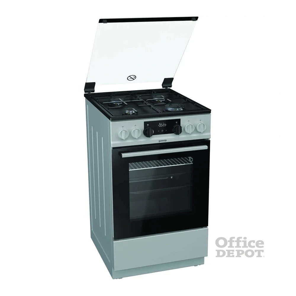 Gorenje K 5341 SJ inox, szabadonálló, gáz, kombinált, főzőzóna: 4, sütő:62L, grill, tűzhely