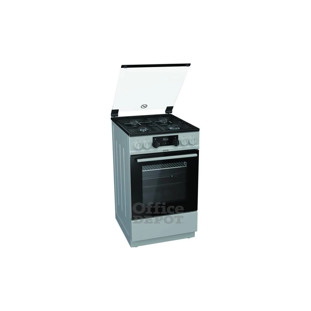 Gorenje K 5341 SJ inox, szabadonálló, gáz, kombinált, főzőzóna: 4, sütő:62L, grill, tűzhely