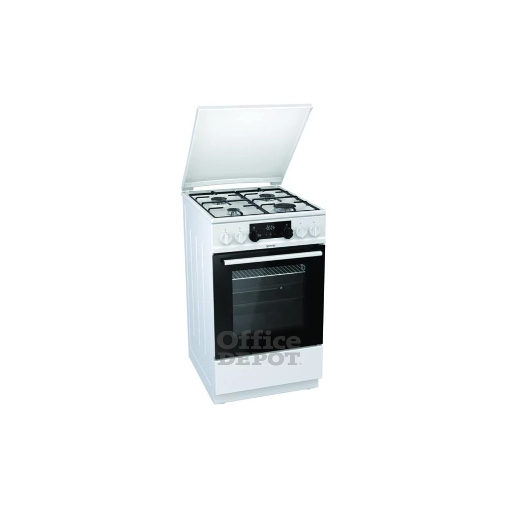 Gorenje K 5341 WJ fehér, szabadonálló, gáz, kombinált, főzőzóna: 4, sütő:62L, grill, tűzhely
