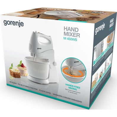 Gorenje M450WS fehér tálas kézi mixer Gorenje M450WS fehér tálas kézi mixer