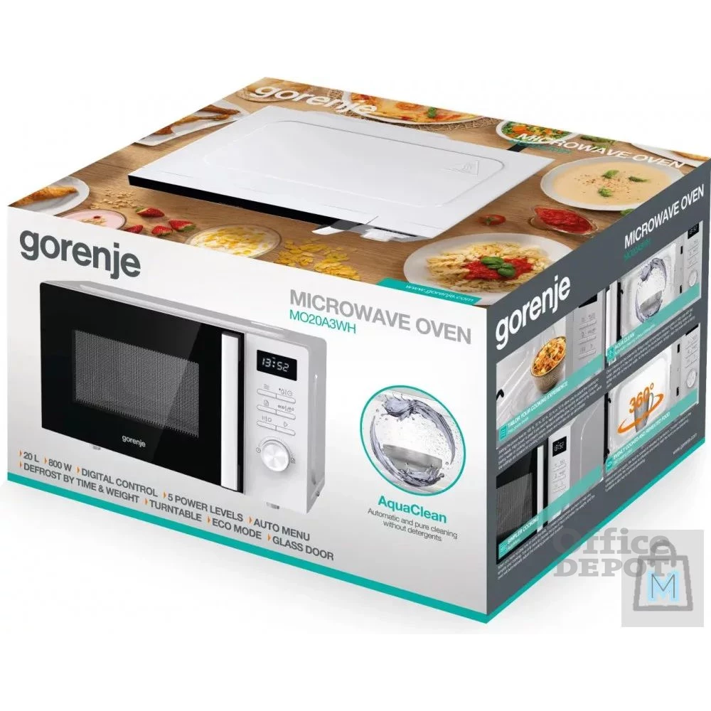 Gorenje MO20A3WH 800W 20L fehér mikrohullámú sütő