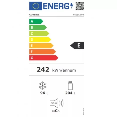 Gorenje N61EA2W4 alulfagyasztós kombinált hűtőszekrény Gorenje N61EA2W4 alulfagyasztós kombinált hűtőszekrény