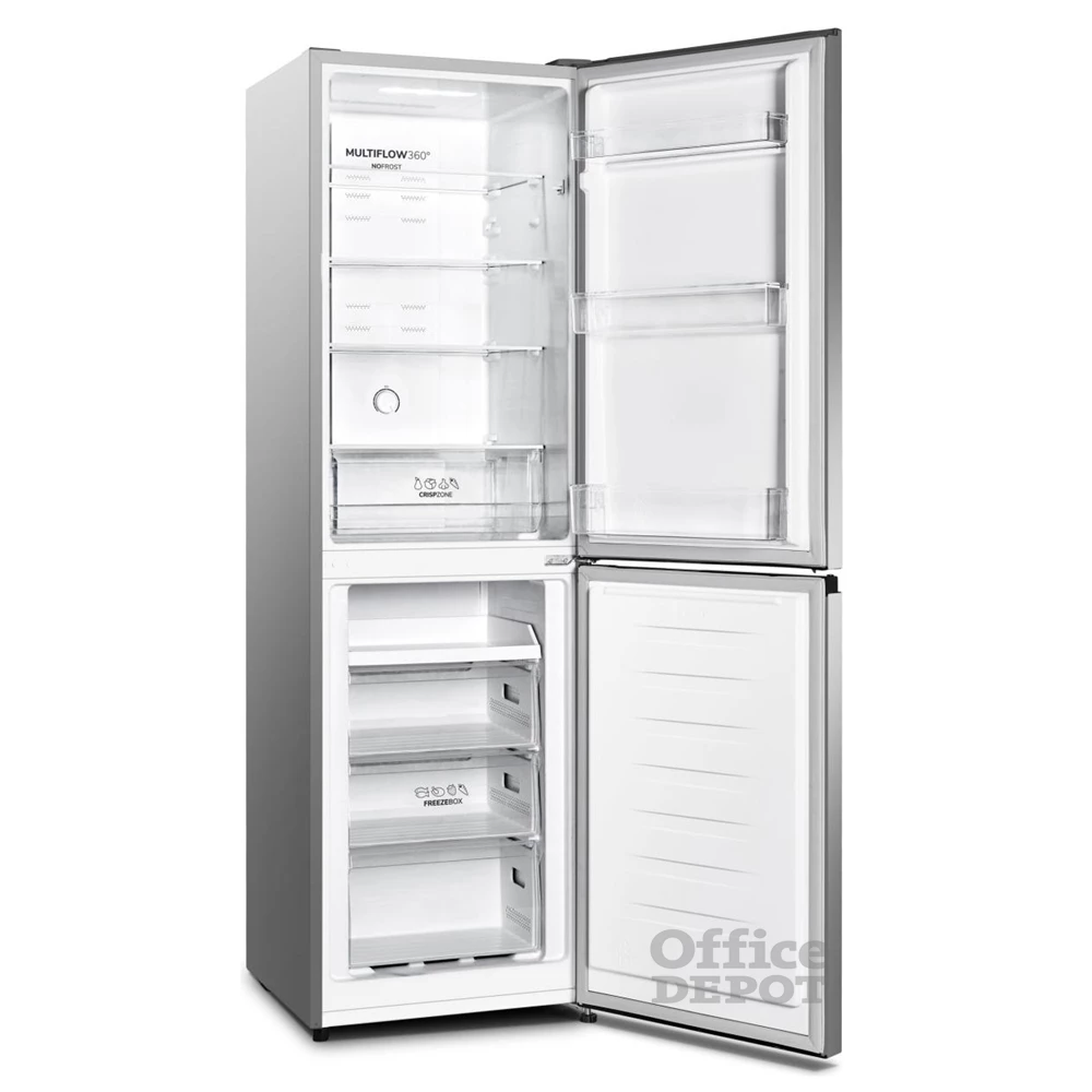 Gorenje NRK418DCS4 szürke, alulfagyasztós, Hűtő:171L, Fagyasztó:85L, No frost hűtőszekrény