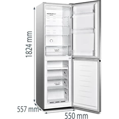 Gorenje NRK418DCS4 inox alulfagyasztós hűtőszekrény