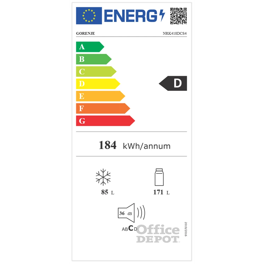 Gorenje NRK418DCS4 szürke, alulfagyasztós, Hűtő:171L, Fagyasztó:85L, No frost hűtőszekrény