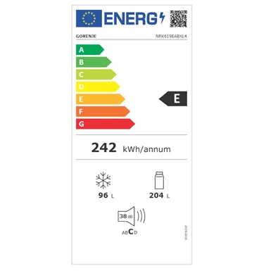 Gorenje NRK619EABXL4 alulfagyasztós hűtőszekrény Gorenje NRK619EABXL4 alulfagyasztós hűtőszekrény