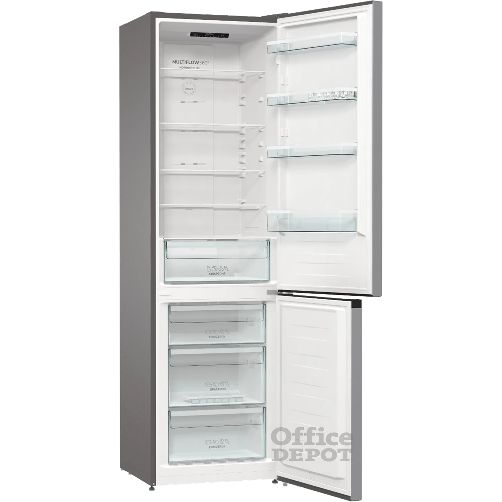 Gorenje NRK6202ES4 inox, alulfagyasztós, Hűtő:235L, Fagyasztó:96L, No frost Plus hűtőszekrény