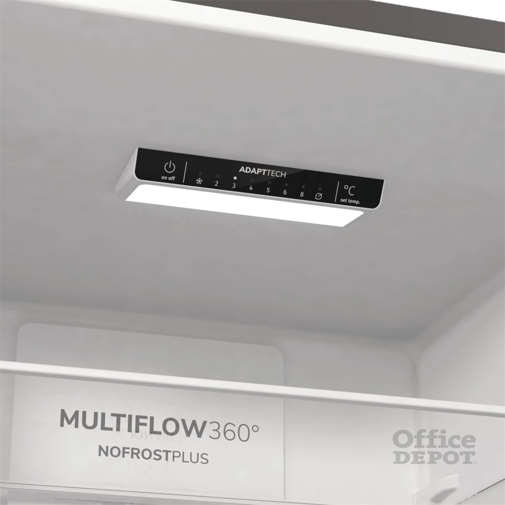 Gorenje NRK6202ES4 inox, alulfagyasztós, Hűtő:235L, Fagyasztó:96L, No frost Plus hűtőszekrény