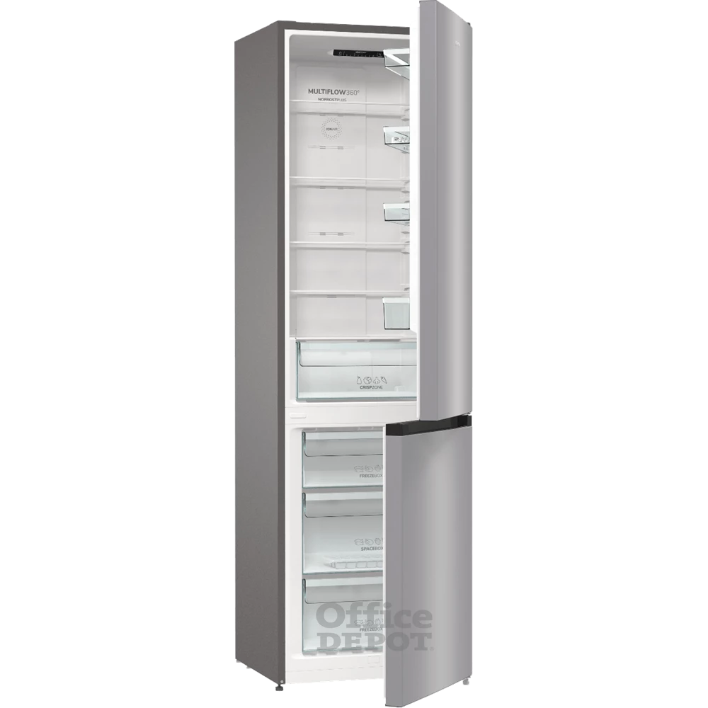 Gorenje NRK6202ES4 inox, alulfagyasztós, Hűtő:235L, Fagyasztó:96L, No frost Plus hűtőszekrény