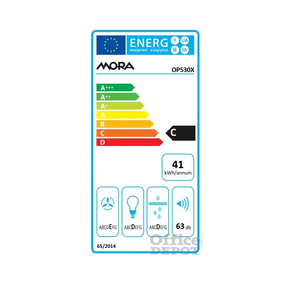 Mora OP530X ezüst, hagyományos, méret:50cm, zajszint:63dB, páraelszívó