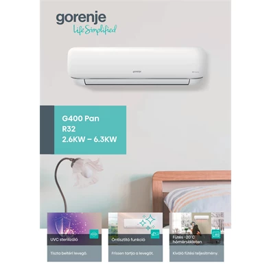 Gorenje Pandora 5,3KW split klíma csepptálca fűtéssel, beépített WIFI PANDORA53 KG