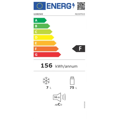 Gorenje RB39FPW4 egyajtós hűtőszekrény Gorenje RB39FPW4 egyajtós hűtőszekrény