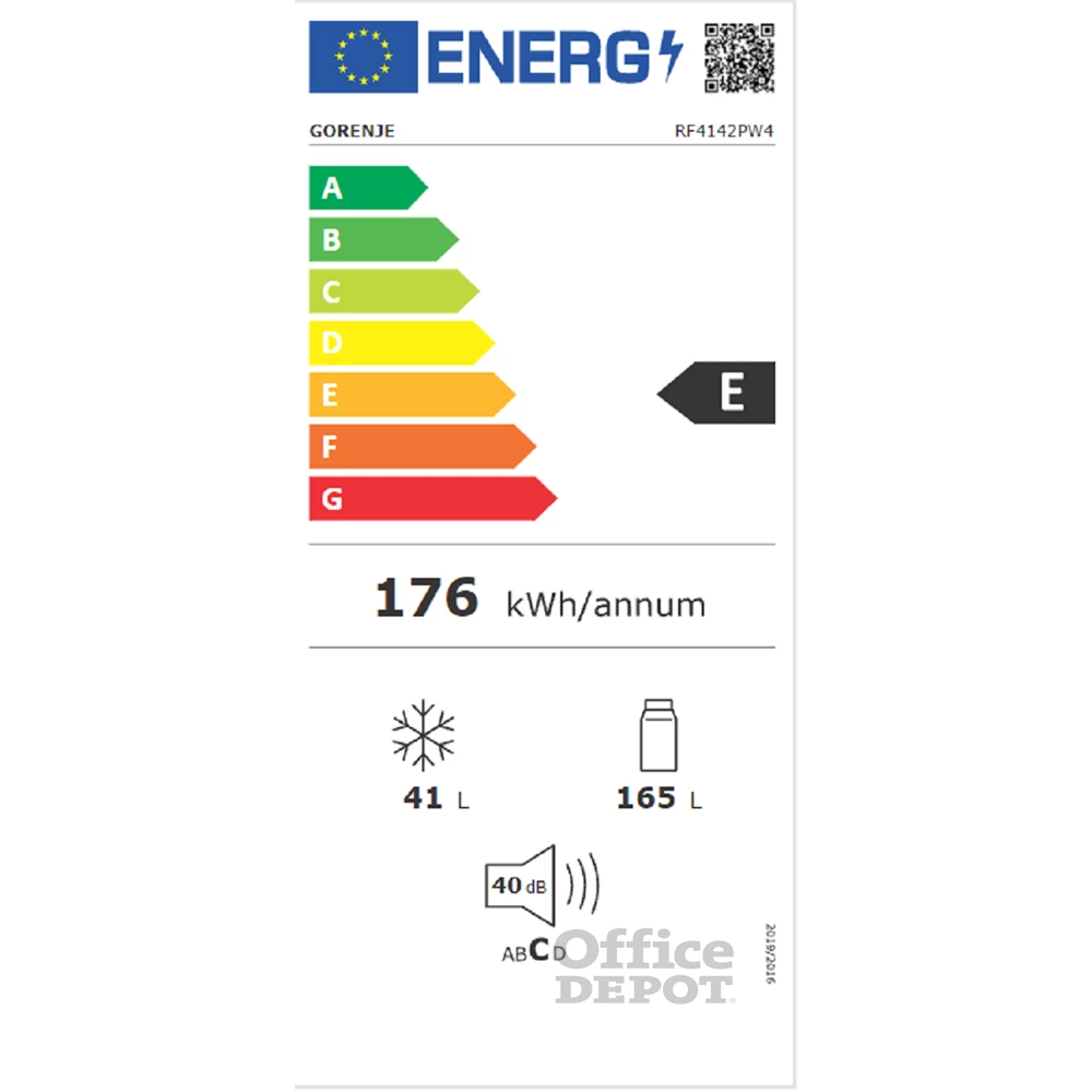 Gorenje RF414EPS4 szürke, felülfagyasztós, Hűtő:165L, Fagyasztó:41L, hűtőszekrény