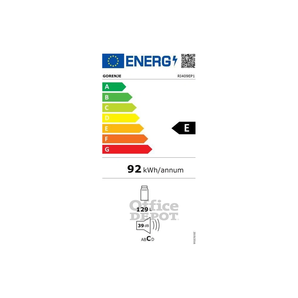 Gorenje RI409EP1 fehér, beépíthető, Hűtő:129L, hűtőszekrény