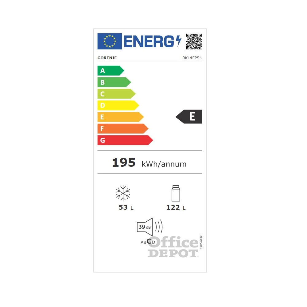 Gorenje RK14EPS4 ezüst, alulfagyasztós, Hűtő:122L, Fagyasztó:53L, hűtőszekrény