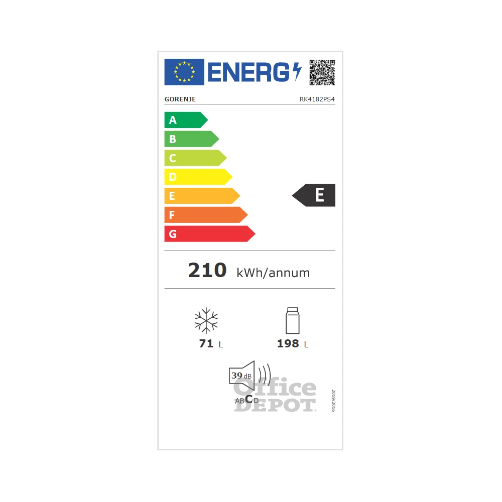 Gorenje RK4182PS4 szürke, alulfagyasztós, Hűtő:198L, Fagyasztó:71L, hűtőszekrény
