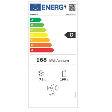 Gorenje RK418DPS4 szürke alulfagyasztós hűtőszekrény Gorenje RK418DPS4 szürke alulfagyasztós hűtőszekrény
