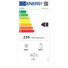 Gorenje RK6192EW4 alulfagyasztós hűtőszekrény Gorenje RK6192EW4 alulfagyasztós hűtőszekrény