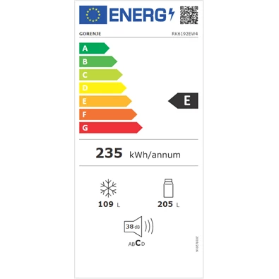 Gorenje RK6192EW4 alulfagyasztós hűtőszekrény Gorenje RK6192EW4 alulfagyasztós hűtőszekrény