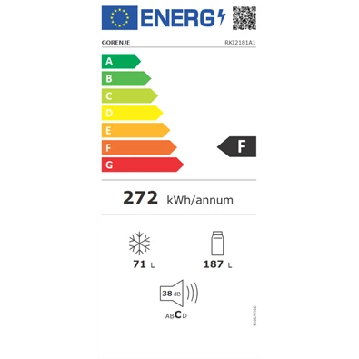 Gorenje RKI2181A1 beépíthető alulfagyasztós hűtőszekrény Gorenje RKI2181A1 beépíthető alulfagyasztós hűtőszekrény