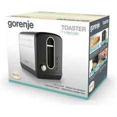 Gorenje T1100CLBK Classico inox-fekete 2 szeletes kenyérpirító Gorenje T1100CLBK Classico inox-fekete 2 szeletes kenyérpirító