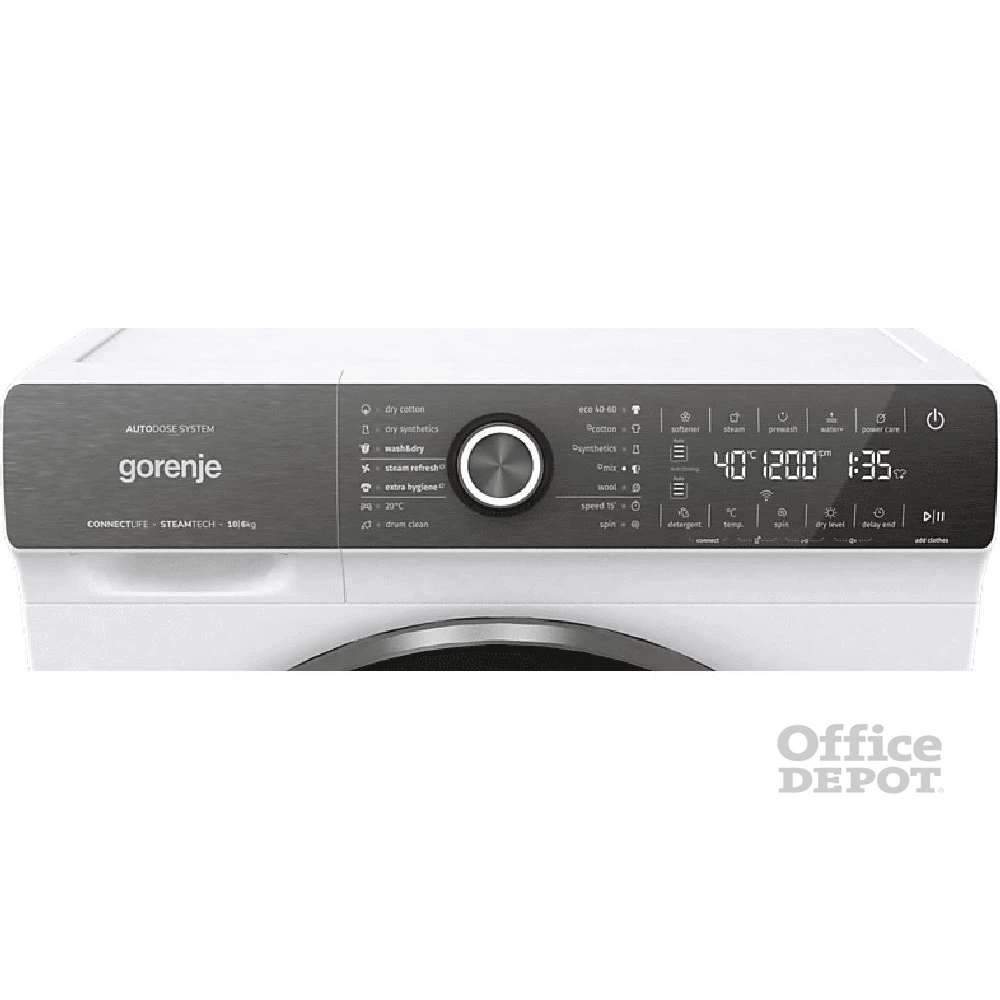 Gorenje WD2S164ADSWA fehér, elöltöltős, max.1400ford., 10 kg/6 kg, mosó-szárítógép