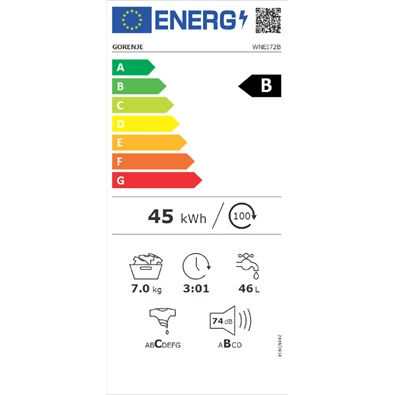 Gorenje WNEI72B 7 kg elöltöltős mosógép Gorenje WNEI72B 7 kg elöltöltős mosógép
