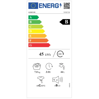 Gorenje WNEI72B 7 kg elöltöltős mosógép Gorenje WNEI72B 7 kg elöltöltős mosógép