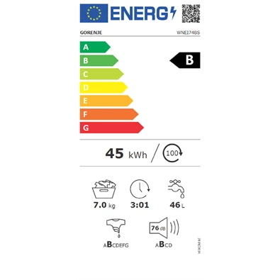 Gorenje WNEI74BS 7 kg elöltöltős mosógép Gorenje WNEI74BS 7 kg elöltöltős mosógép