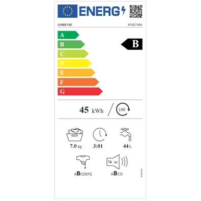 Gorenje WNEI74BS 7 kg elöltöltős mosógép Gorenje WNEI74BS 7 kg elöltöltős mosógép