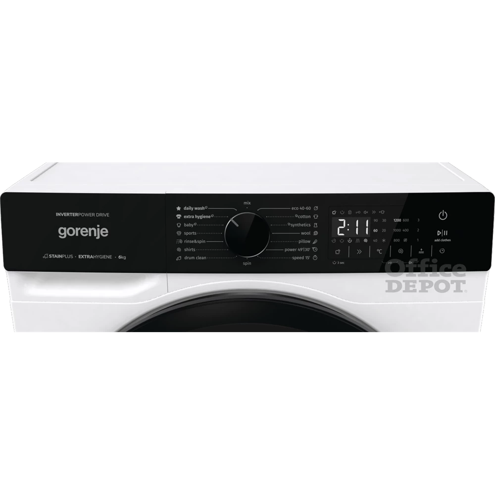 Gorenje WNHA62SASEU fehér, elöltöltős, keskeny, max.1200ford., 6 kg, mosógép