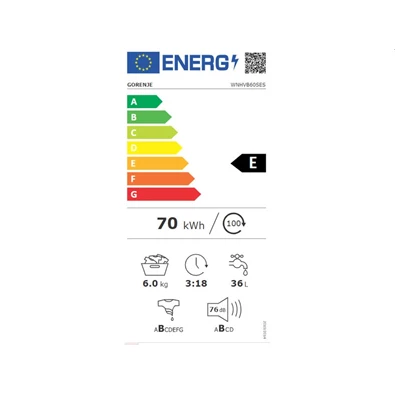 Gorenje WNHVB60SES keskeny 6 kg elöltöltős mosógép Gorenje WNHVB60SES keskeny 6 kg elöltöltős mosógép