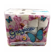 Graziosa 3 rétegű 24 tekercs/csomag toalettpapír Graziosa 3 rétegű 24 tekercs/csomag toalettpapír