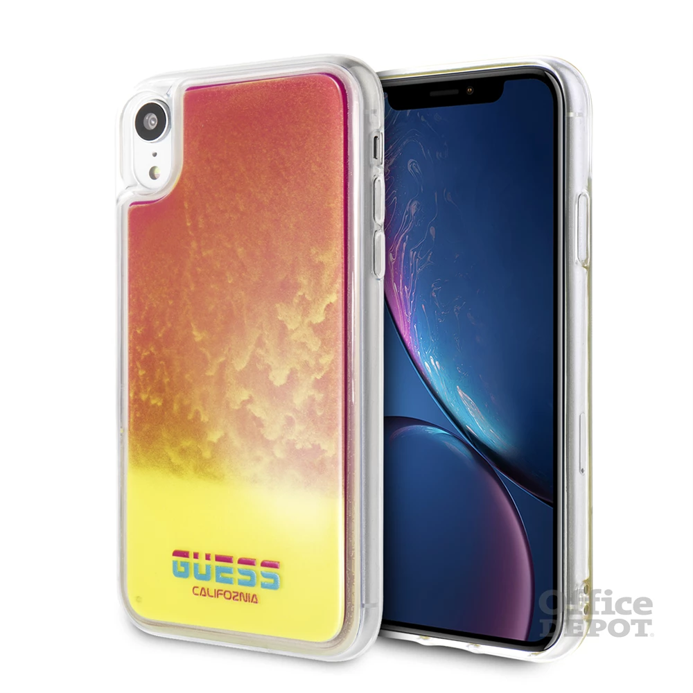 Guess iPhone XR homok/pink sötétben világító tok