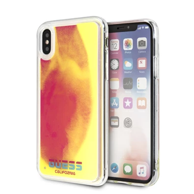 Guess iPhone X/XS rózsaszín/homok sötétben világító tok Guess iPhone X/XS rózsaszín/homok sötétben világító tok