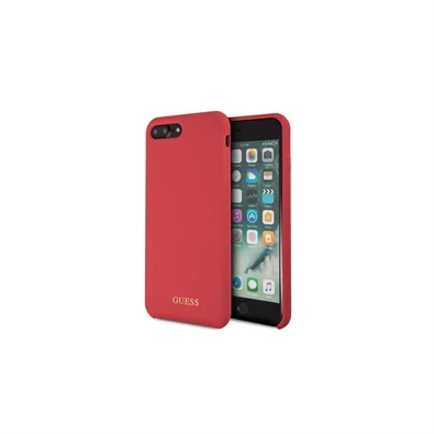 Guess szilikon, iPhone 8 Plus piros/arany logós szilikon tok Guess szilikon, iPhone 8 Plus piros/arany logós szilikon tok