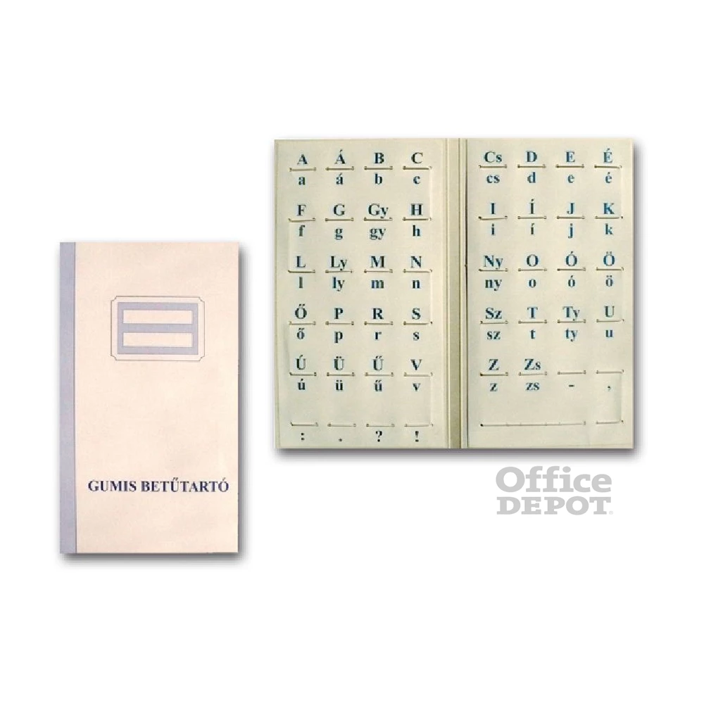Gumis betűtartó