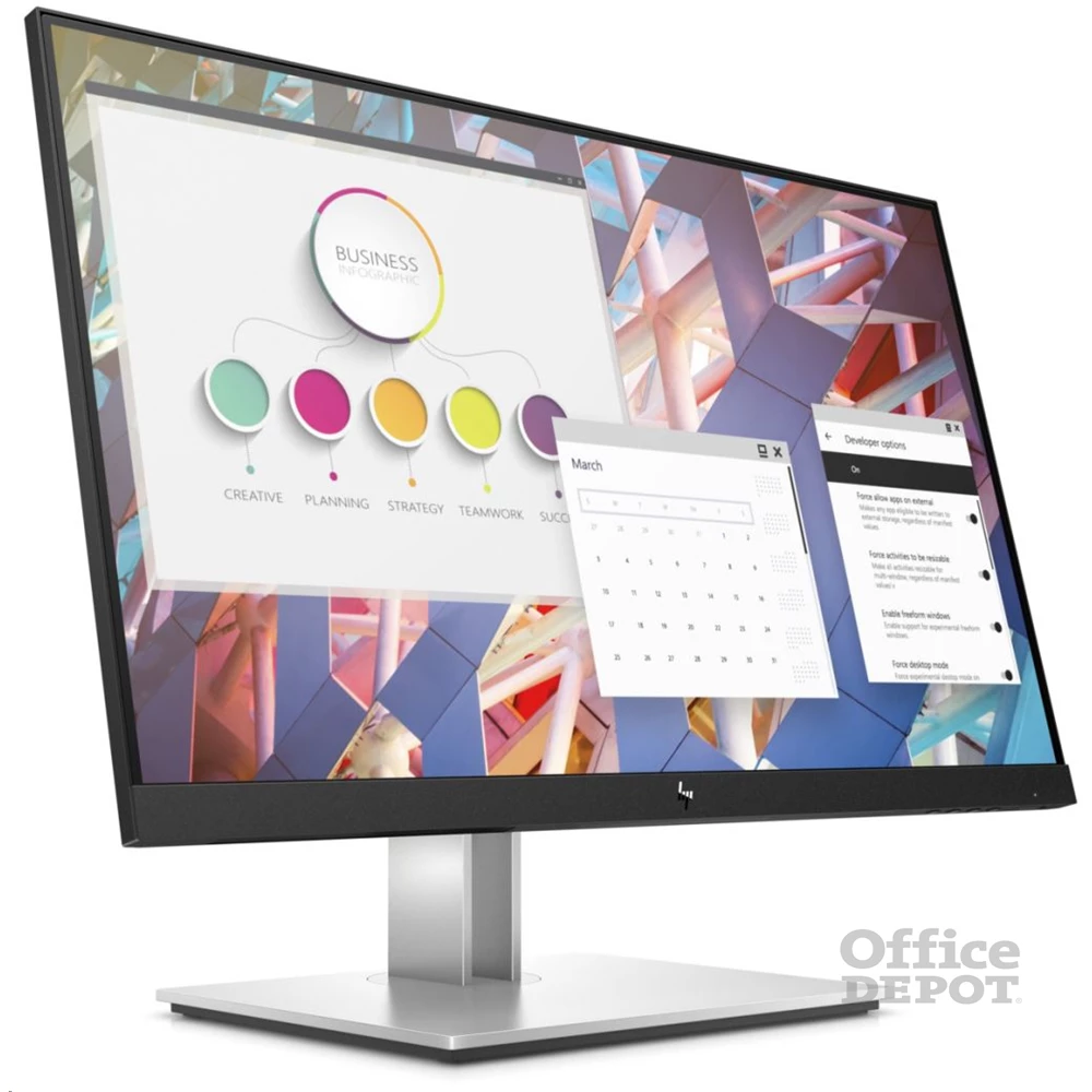 HP 24" E24 G4 FHD IPS VGA/HDMI/DP/USB fekete monitor (Használt A)