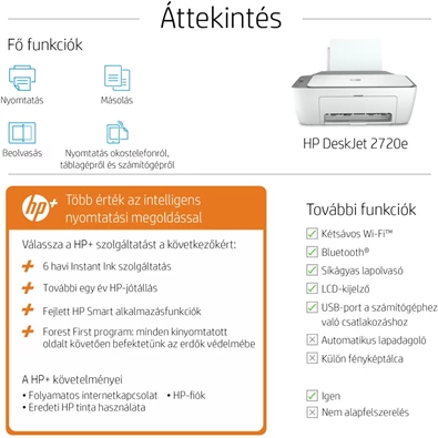 HP DeskJet 2720E tintasugaras multifunkciós Instant Ink ready nyomtató HP DeskJet 2720E tintasugaras multifunkciós Instant Ink ready nyomtató