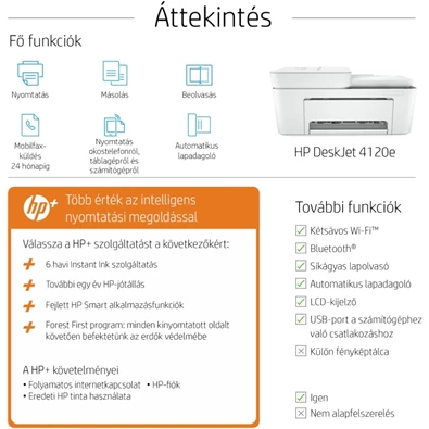 HP DeskJet Plus 4120E tintasugaras multifunkciós Instant Ink ready nyomtató HP DeskJet Plus 4120E tintasugaras multifunkciós Instant Ink ready nyomtató