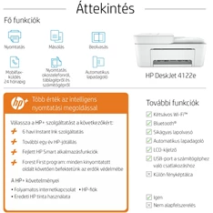 HP DeskJet Plus 4122E tintasugaras multifunkciós Instant Ink ready nyomtató HP DeskJet Plus 4122E tintasugaras multifunkciós Instant Ink ready nyomtató