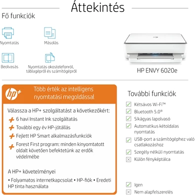 HP Envy 6020E AiO multifunkciós tintasugaras Instant Ink ready nyomtató HP Envy 6020E AiO multifunkciós tintasugaras Instant Ink ready nyomtató