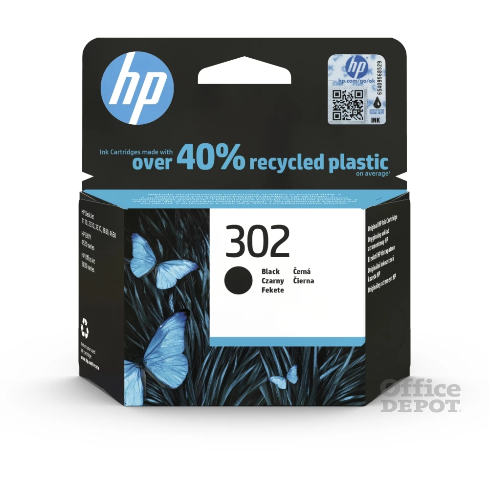 HP F6U66AE (302) fekete tintapatron