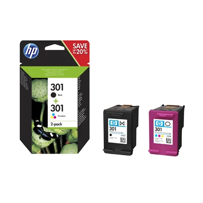 HP N9J72AE 301 tri-color és fekete tintapatron csomag HP N9J72AE 301 tri-color és fekete tintapatron csomag