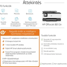 HP OfficeJet 8012E All-in-One multifunkciós tintasugaras Instant Ink ready nyomtató HP OfficeJet 8012E All-in-One multifunkciós tintasugaras Instant Ink ready nyomtató