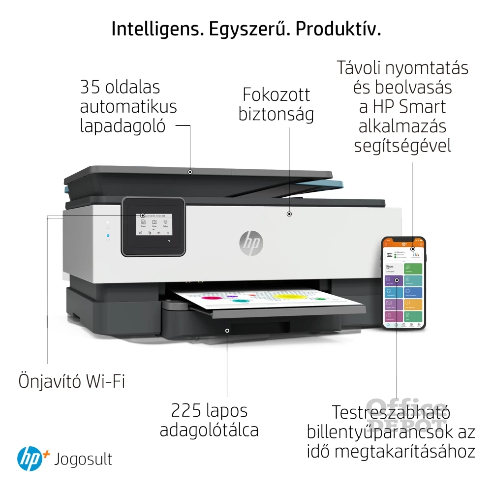 HP OfficeJet 8012E All-in-One multifunkciós tintasugaras Instant Ink ready nyomtató