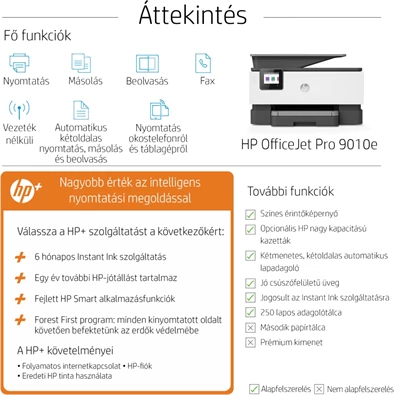 HP OfficeJet Pro 9010E All-in-One multifunkciós tintasugaras Instant Ink ready nyomtató HP OfficeJet Pro 9010E All-in-One multifunkciós tintasugaras Instant Ink ready nyomtató