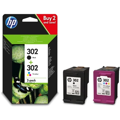 HP X4D37AE 302 tri-color és fekete tintapatron csomag HP X4D37AE 302 tri-color és fekete tintapatron csomag